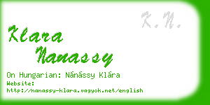 klara nanassy business card