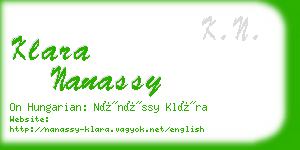 klara nanassy business card